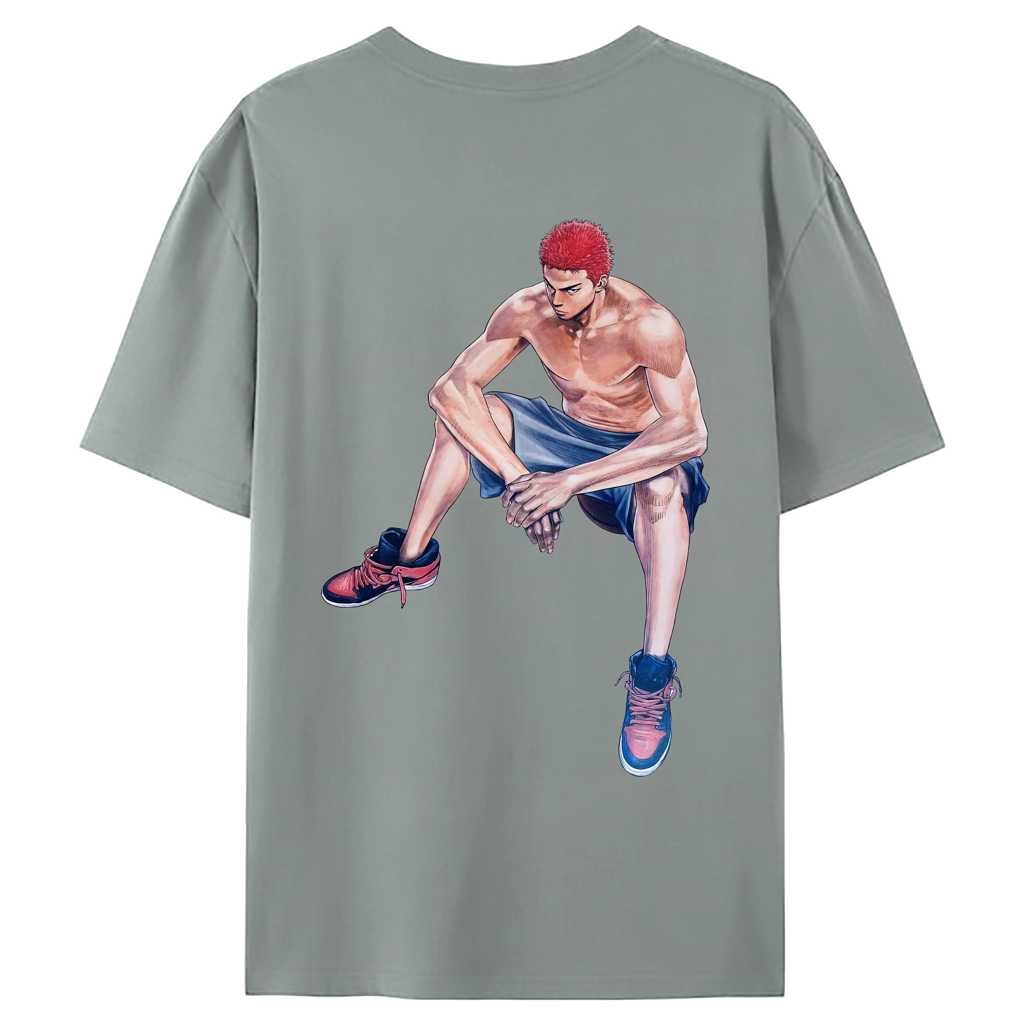 （画像用） SLAM DUNK／スラムダンク 綿100％ メンズ半袖Tシャツ（バックプリント） 通気性